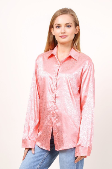 Großhändler Lusa Mode - Einfarbig bedrucktes Hemd
