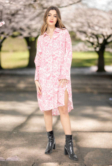 Großhändler Lusa Mode - Bedrucktes Tunika-Shirt aus fließendem Stoff