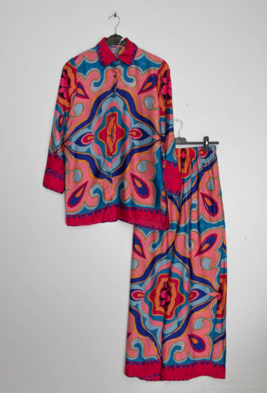Grossiste Lusa Mode - Ensemble chemise et pantalon avec imprimé original