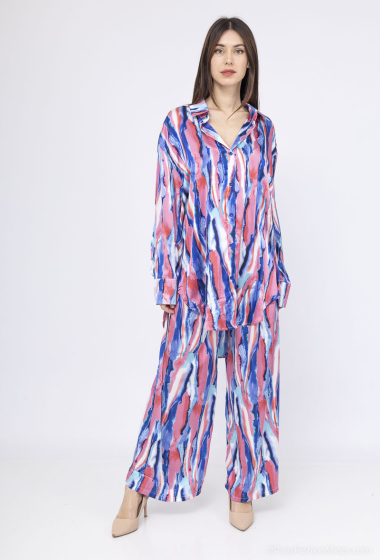 Großhändler Lusa Mode - Set aus Seidenhemd und Hose