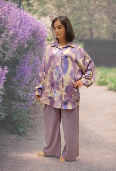 Großhändler Lusa Mode - Passendes Set aus schlichtem Hemd und Hose