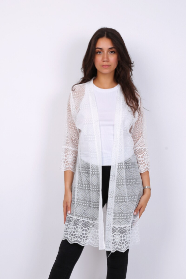 Wholesaler Lusa Mode - Short geometric pattern lace cardigan
