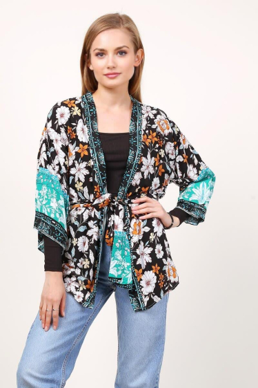 Wholesaler Lusa Mode - Short sleeve printed cardigan