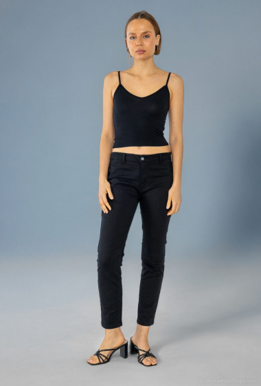 Mayorista Lusa Mode - Jeans de corte recto con falsos bolsillos delanteros y traseros