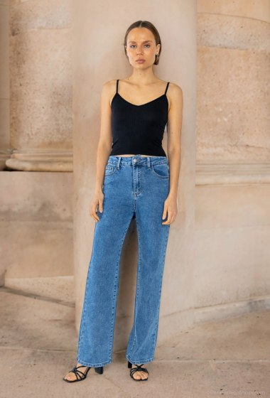 Großhändler Lusa Mode - Jeans mit weitem Bein und hoher Taille