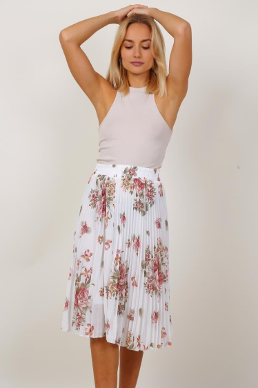 Wholesaler Lusa Mode - Short pleated printed skirt