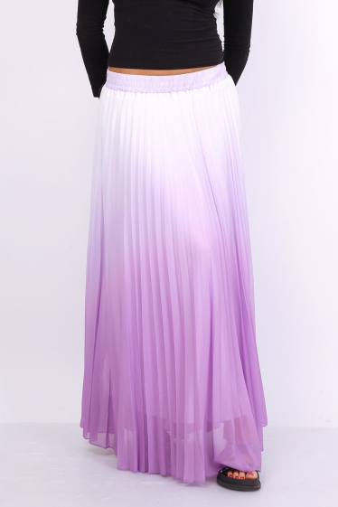 Grossiste Lusa Mode - Jupe longue bicolore évasé avec doublure