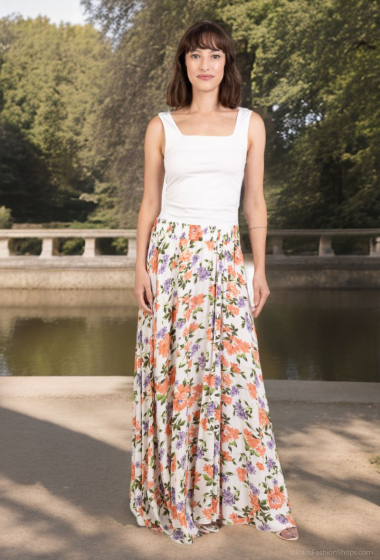 Wholesaler Lusa Mode - Long flared floral skirt