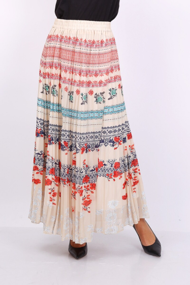 Wholesaler Lusa Mode - Long pleated floral skirt
