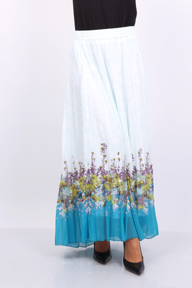 Grossiste Lusa Mode - Jupe longue fleurie plissée