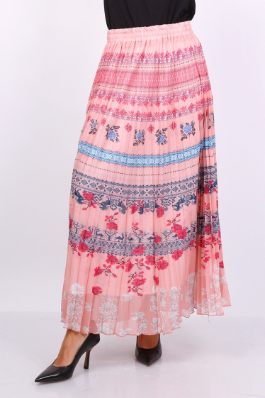 Wholesaler Lusa Mode - Long pleated floral skirt