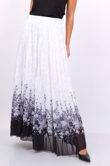 Grossiste Lusa Mode - Jupe longue fleurie plissée