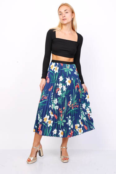 Wholesaler Lusa Mode - Printed pleated skirt with lining
