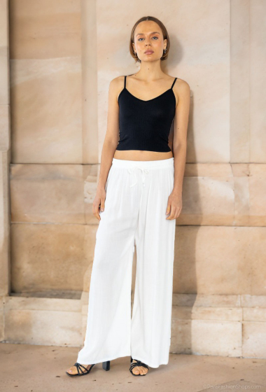 Großhändler Lusa Mode - Fließende, schlichte Hose mit Spitze