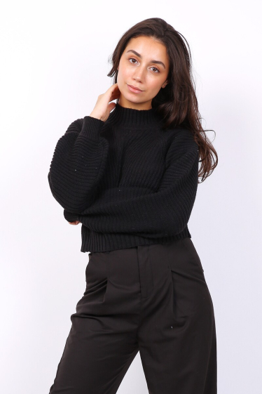 Wholesaler Lusa Mode - Puff sleeve stained knit sweater