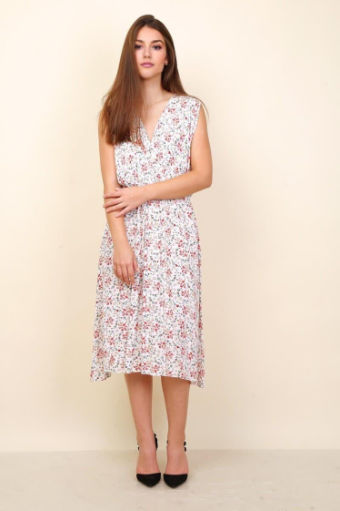 Wholesaler Lusa Mode - Floral midi wrap dress