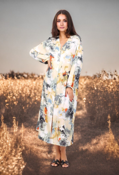 Wholesaler Lusa Mode - Long printed shirt dress