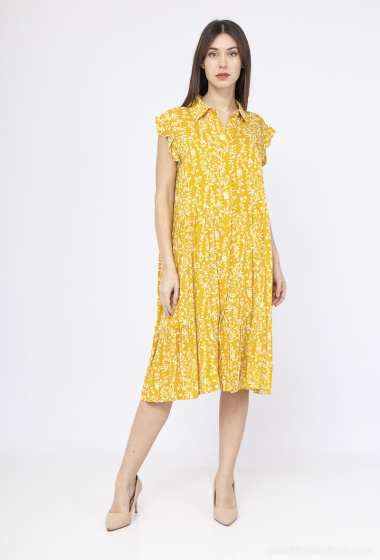 Wholesaler Lusa Mode - Short dress 105 cm, ruffle sleeve
