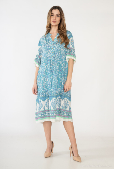 Wholesaler Lusa Mode - Short printed dress 110 cm short sleeve