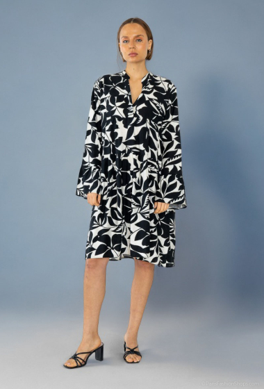 Großhändler Lusa Mode - Kurzes Kleid mit Blumendruck, 100 cm