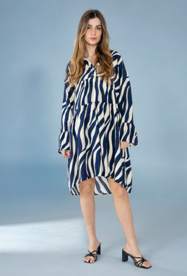 Großhändler Lusa Mode - Kurzes Kleid mit Zebramuster, 100 cm