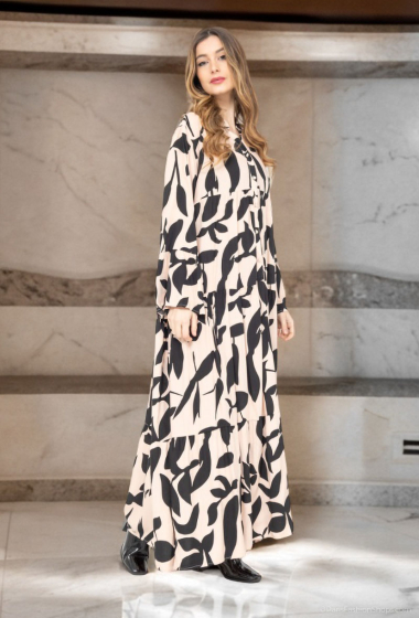 Großhändler Lusa Mode - Bedrucktes Kleid mit langen Ärmeln