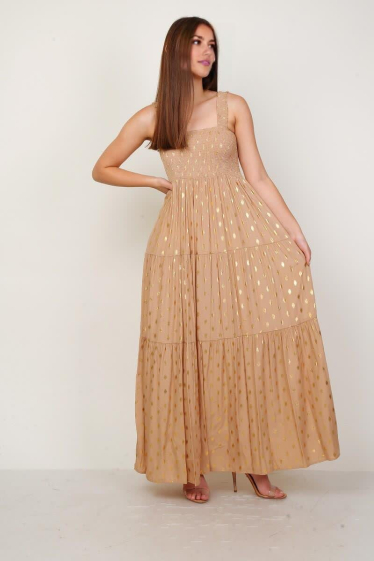Wholesaler Lusa Mode - Strappy long dress with golden spots