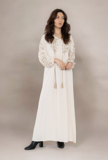 Wholesaler Lusa Mode - Long sleeve embroidered abaya dress