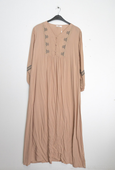 Wholesaler Lusa Mode - Long sleeve embroidered abaya dress