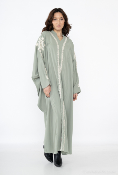 Grossiste Lusa Mode - Robe longue abaya brodée manche longue