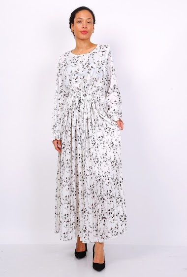 Grossistes Lusa Mode - Robe longue en soie plissée