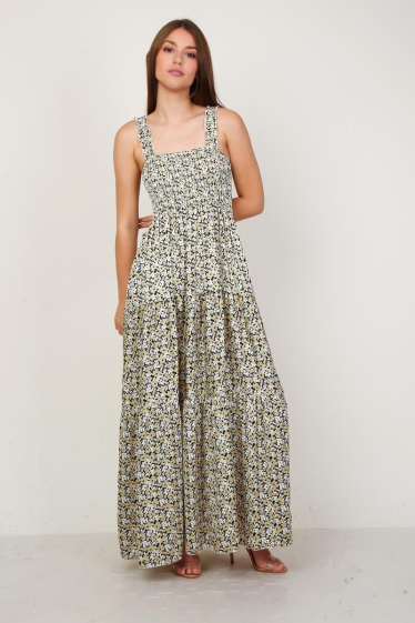 Großhändler Lusa Mode - Langes fließendes gedrucktes Kleid mit Gurten