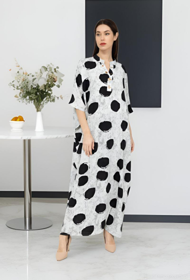 Großhändler Lusa Mode - Langes bedrucktes Kleid mit Details