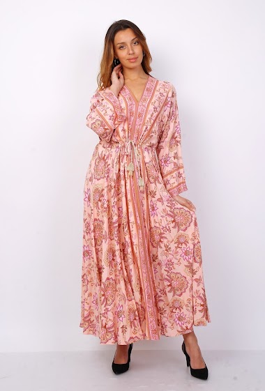 Wholesalers Lusa Mode - Long printed dress with lining