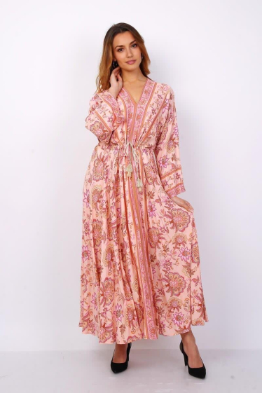 Grossiste Lusa Mode - Robe longue imprimée avec doublure