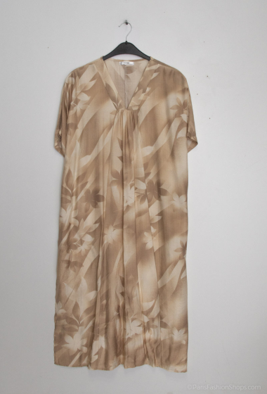 Grossiste Lusa Mode - Robe longue imprimée bohème manches courtes