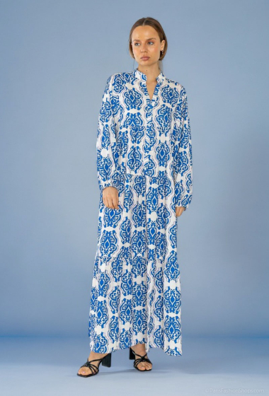 Großhändler Lusa Mode - Langes Kleid mit böhmischem Aufdruck