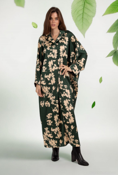 Grossiste Lusa Mode - Robe longue imprimée fleurie à manche longues