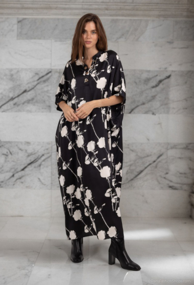 Großhändler Lusa Mode - Langärmliges Kleid mit Blumendruck