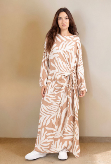 Grossiste Lusa Mode - Robe longue imprimée fleurie manches longues