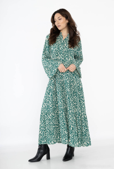 Wholesaler Lusa Mode - Long sleeve printed maxi dress