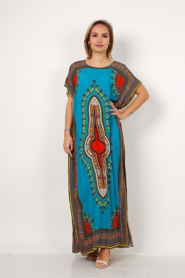 Großhändler Lusa Mode - Langes bedrucktes Kleid
