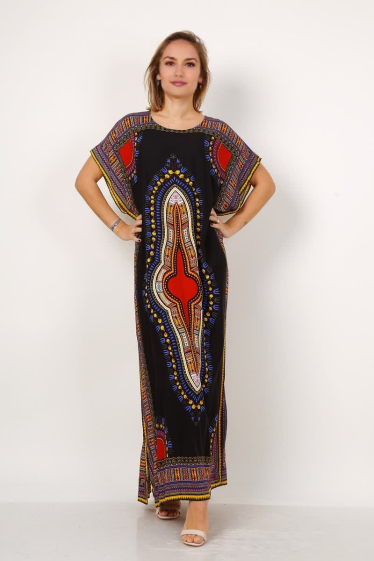 Großhändler Lusa Mode - Langes bedrucktes Kleid