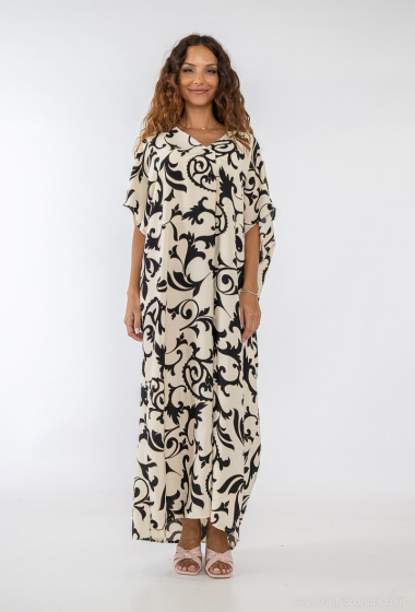 Wholesaler Lusa Mode - Geometric print sleeveless maxi dress