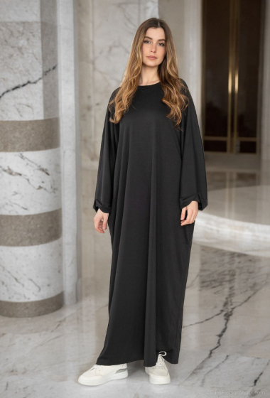 Großhändler Lusa Mode - Langes Kleid aus schlichtem, schwerem Stoff