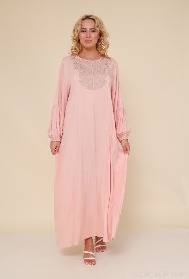 Plain dress with embroidery