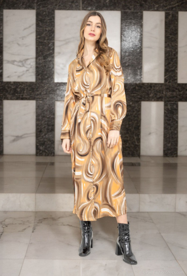 Großhändler Lusa Mode - Langärmliges Jackenkleid aus Satin
