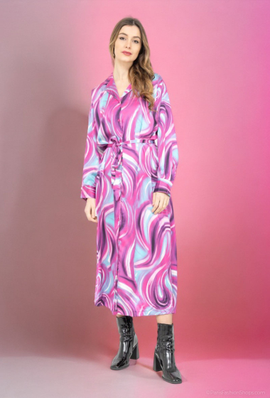 Großhändler Lusa Mode - Langärmliges Jackenkleid aus Satin