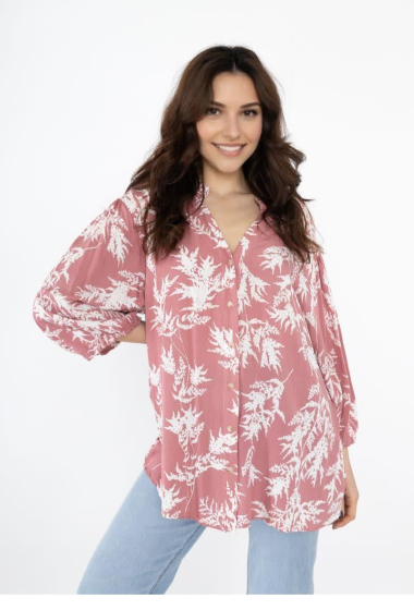 Wholesaler Lusa Mode - Tunic Shirt 75cm mid-length sleeve