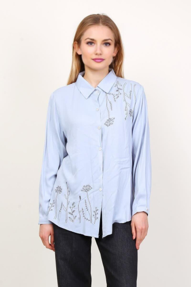 Wholesaler Lusa Mode - Plain embroidered tunic with long sleeves